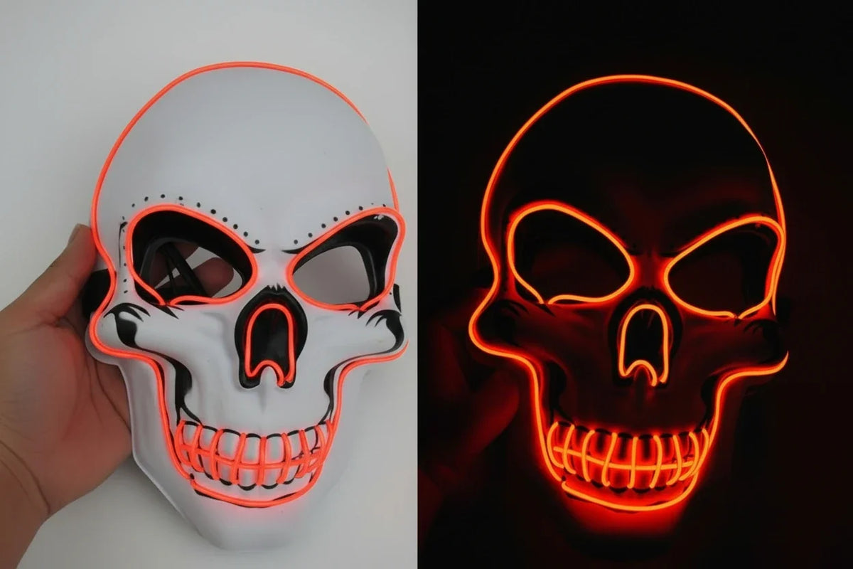 Trendbay Halloween LED Skull Mask – Luminous Cold Red Light