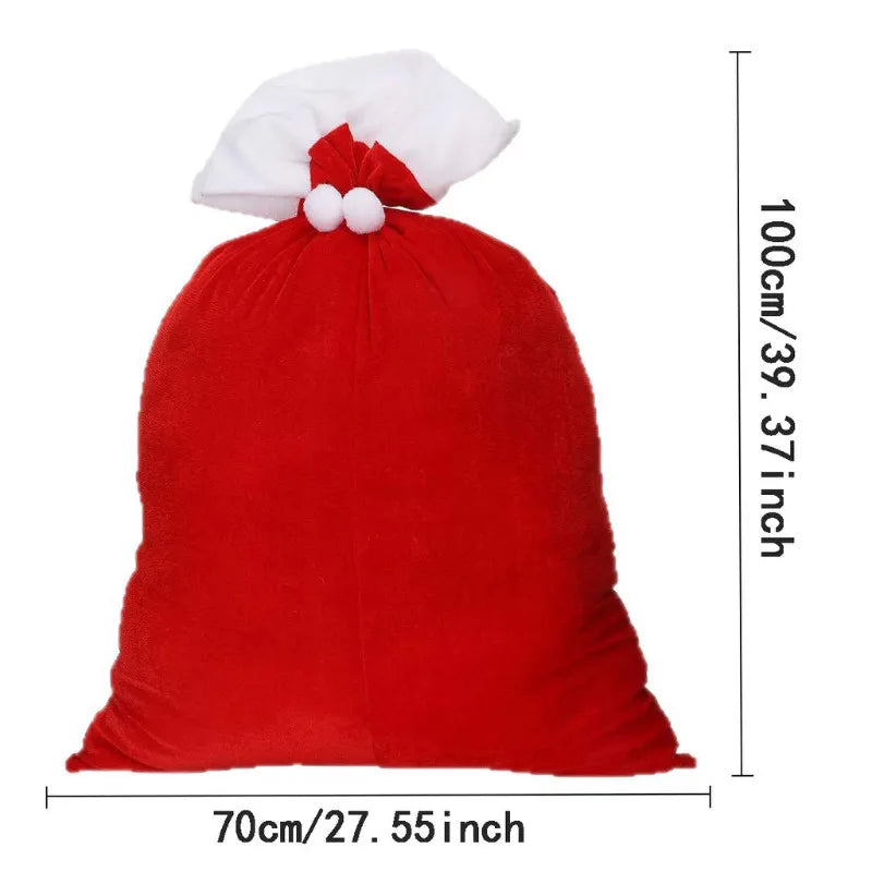 Trendbay Santa Claus Christmas Gift Sack – Red Cotton