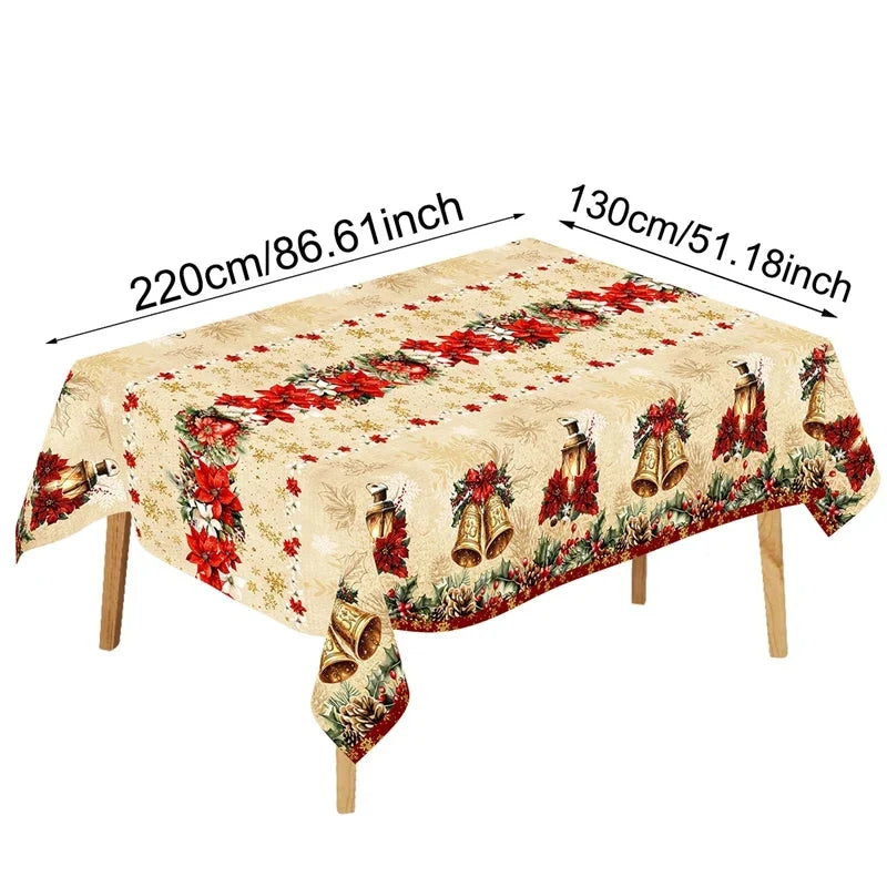 Trendbay Christmas Plastic Holly & Poinsettia Festive Tablecloth