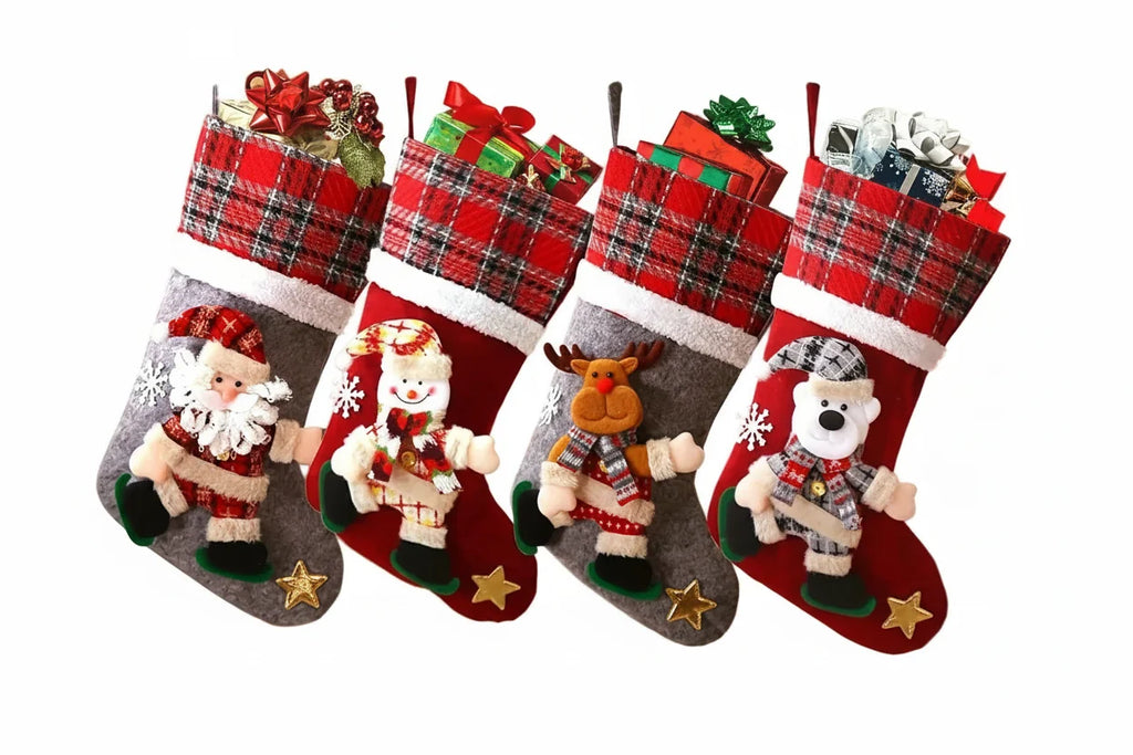 Trendbay 4PCS Christmas Stocking Gift Bag Set