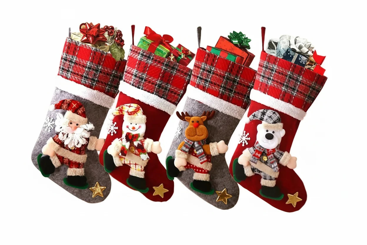 Trendbay 4PCS Christmas Stocking Gift Bag Set