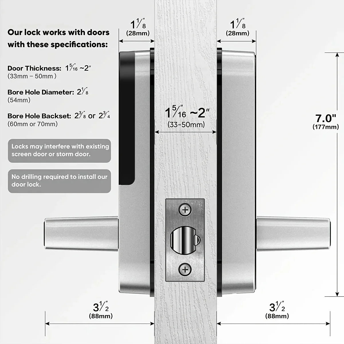 Trendbay Smart WiFi Fingerprint Door Lock with App & NFC Access