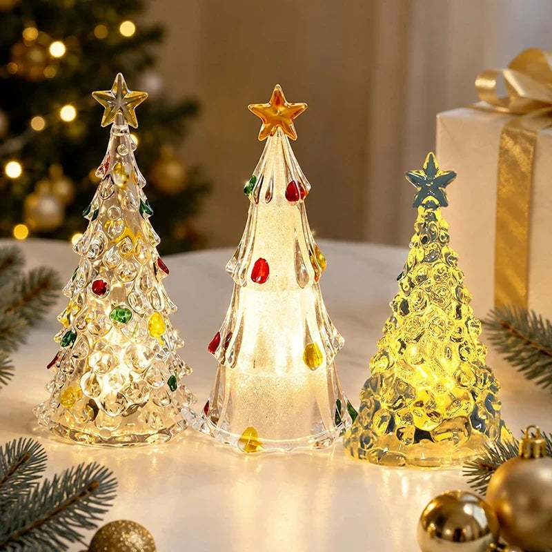 Trendbay Set of 3 Crystal-Style Christmas Tree Night Lights – Mini