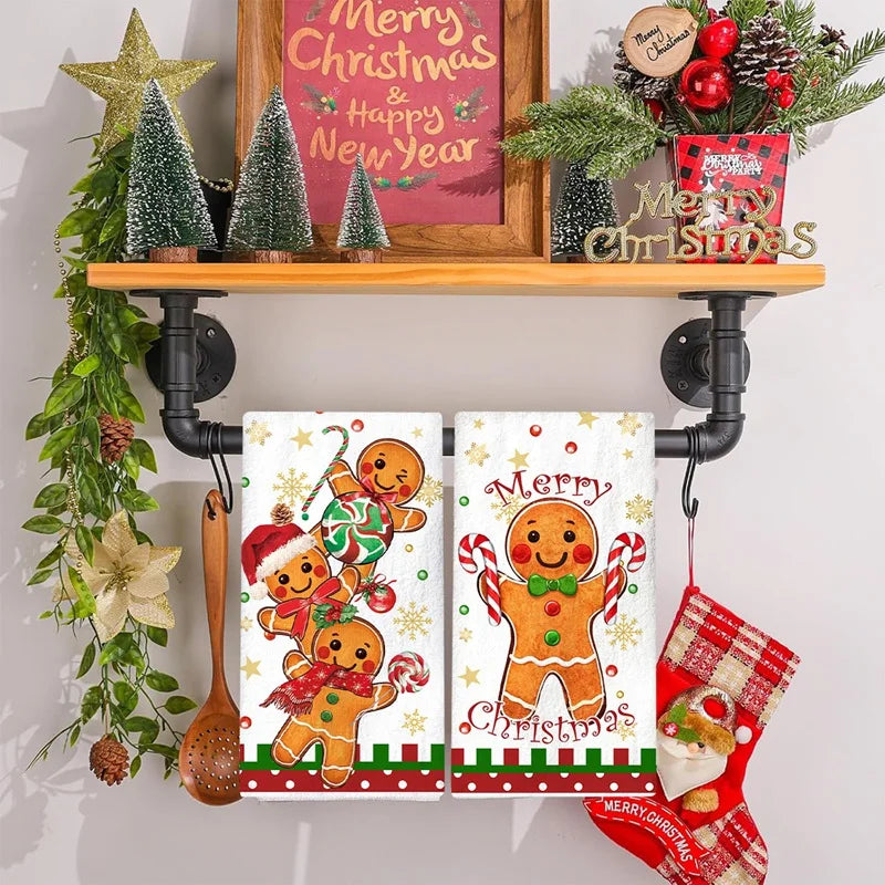 Trendbay 2-Piece Christmas Gingerbread Man Kitchen Towel Set