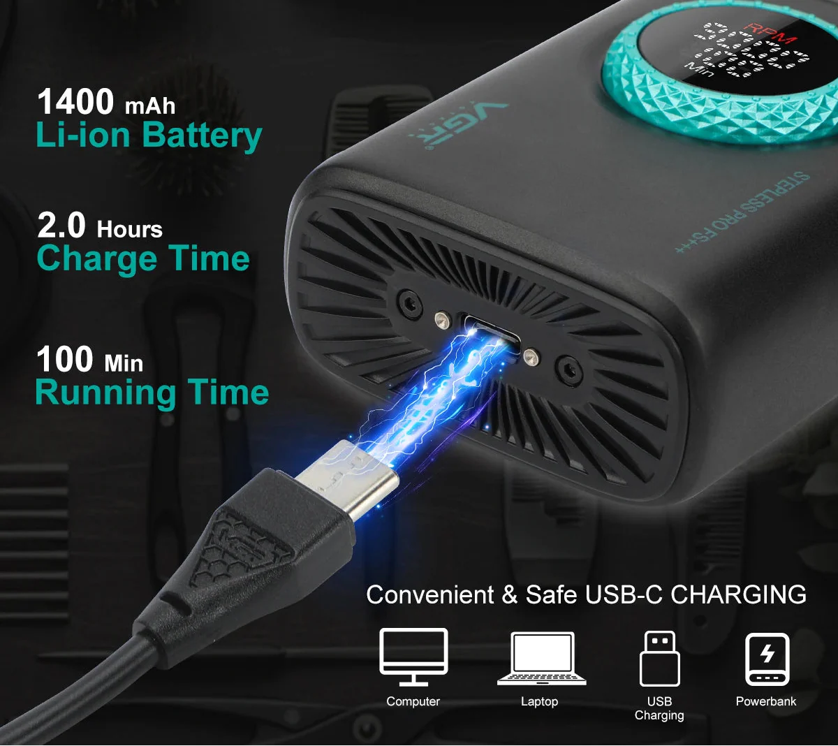 Trendbay Reciprocating 3-Blade Electric Hair Trimmer
