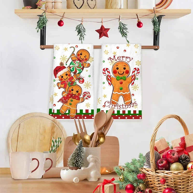 Trendbay 2-Piece Christmas Gingerbread Man Kitchen Towel Set