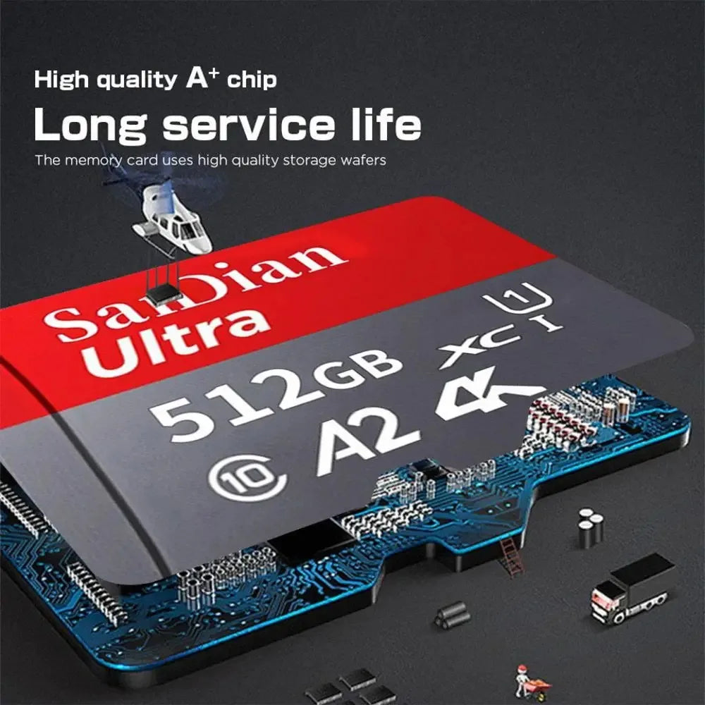 Trendbay 512GB MicroSD Memory Card U3 V30 A2 High-Speed TF Card