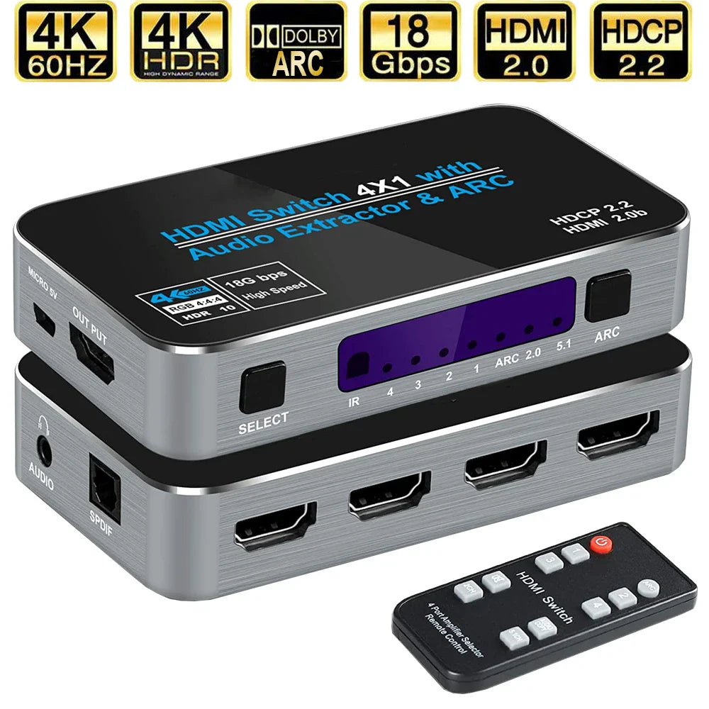 Trendbay 4K HDMI Switch & ARC Audio Extractor
