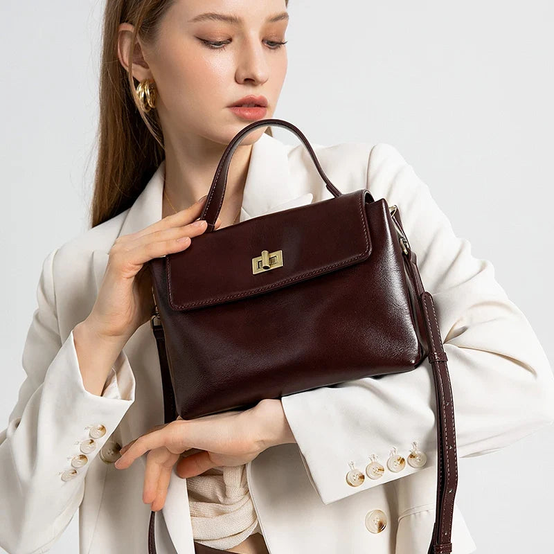 Trendbay Women's Genuine Leather Crossbody Satchel