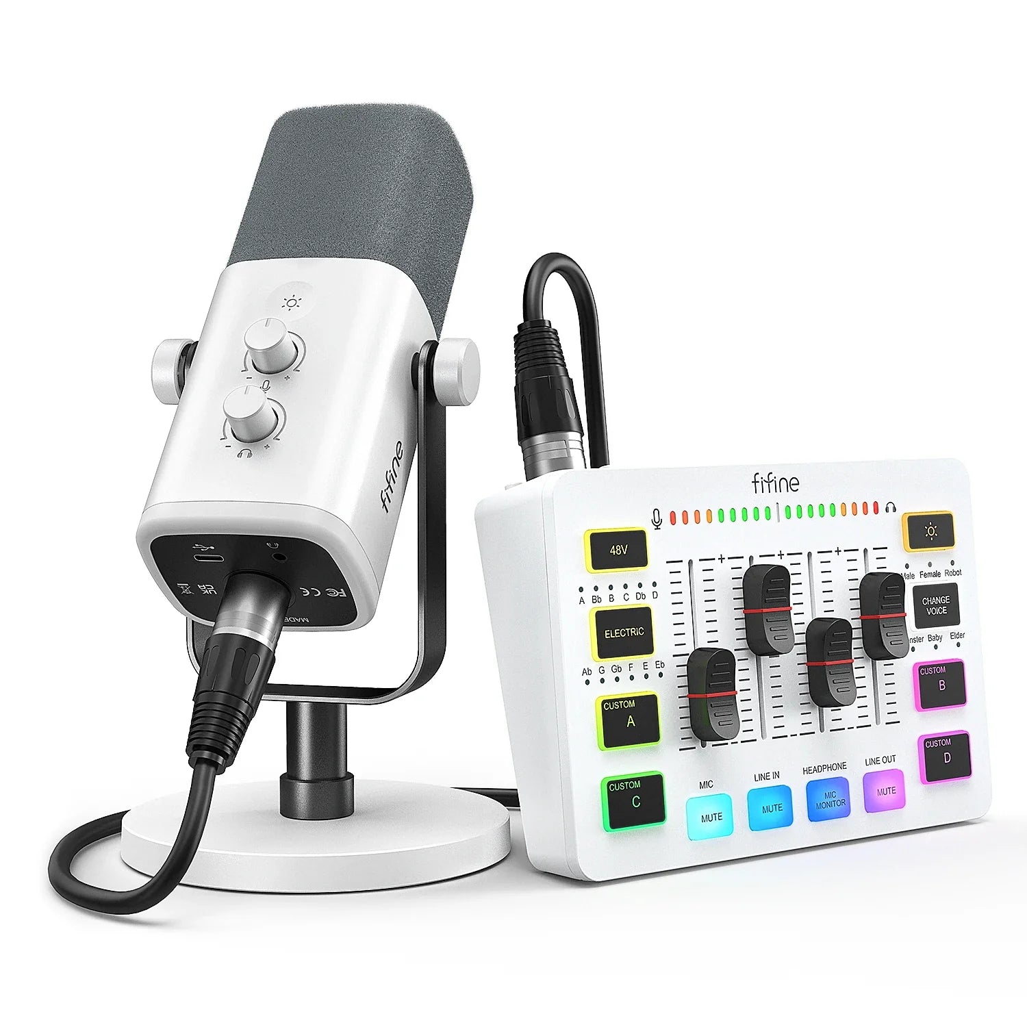 Trendbay RGB Streaming Podcast Kit Dynamic Mic with Audio Mixer