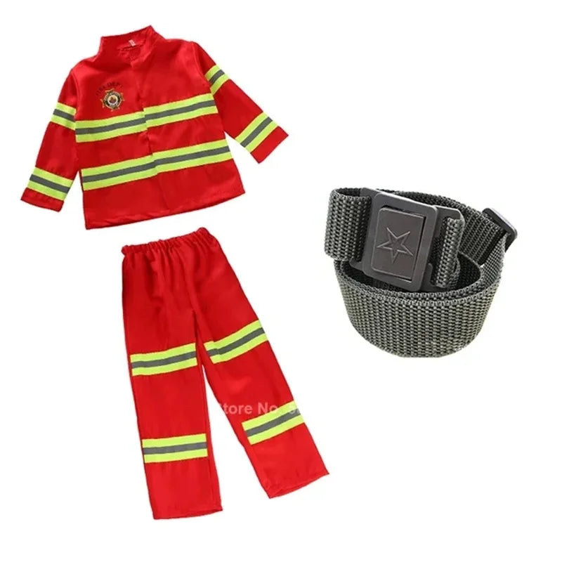 Trendbay 120CM Kids Firefighter Halloween Costume Set – 5-Piece