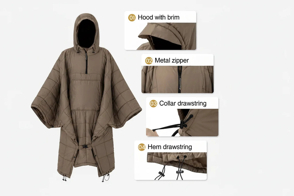 Trendbay Wearable Camping Hooded Blanket