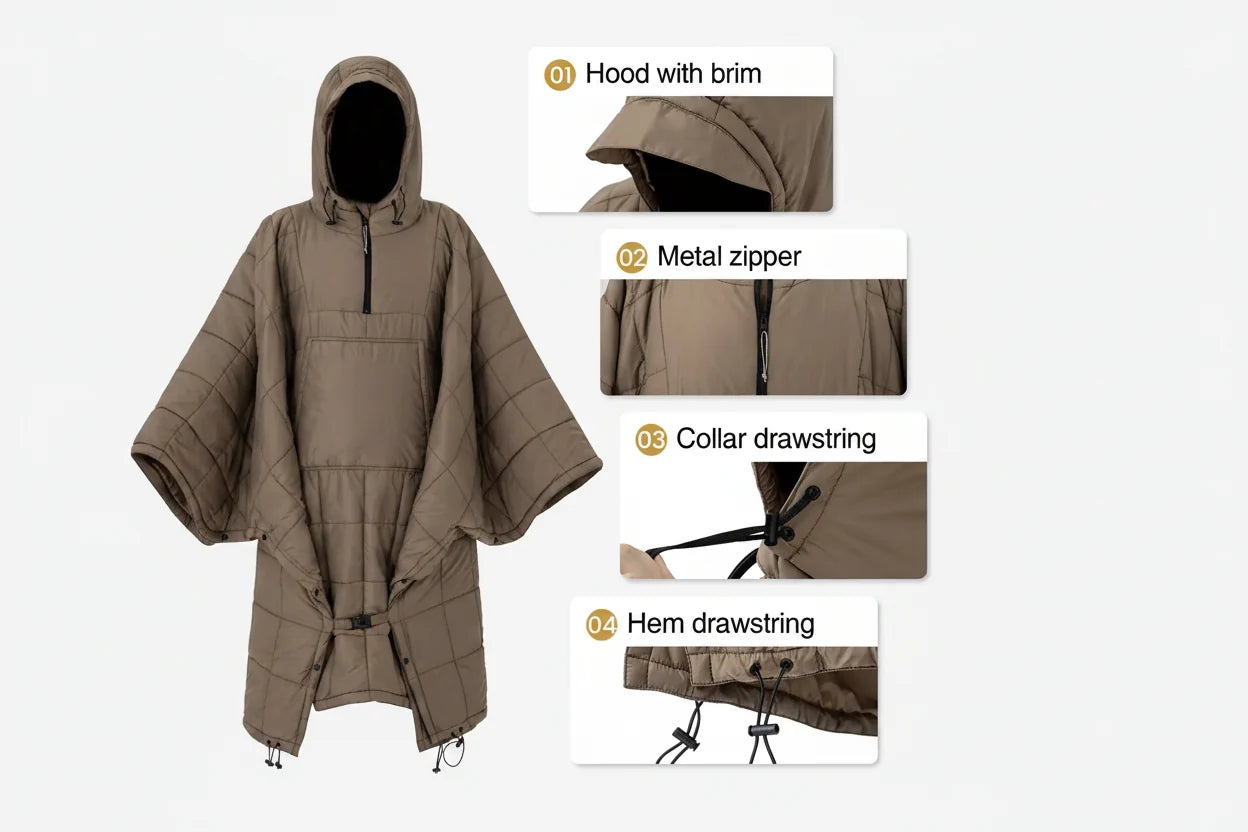 Trendbay Wearable Camping Hooded Blanket