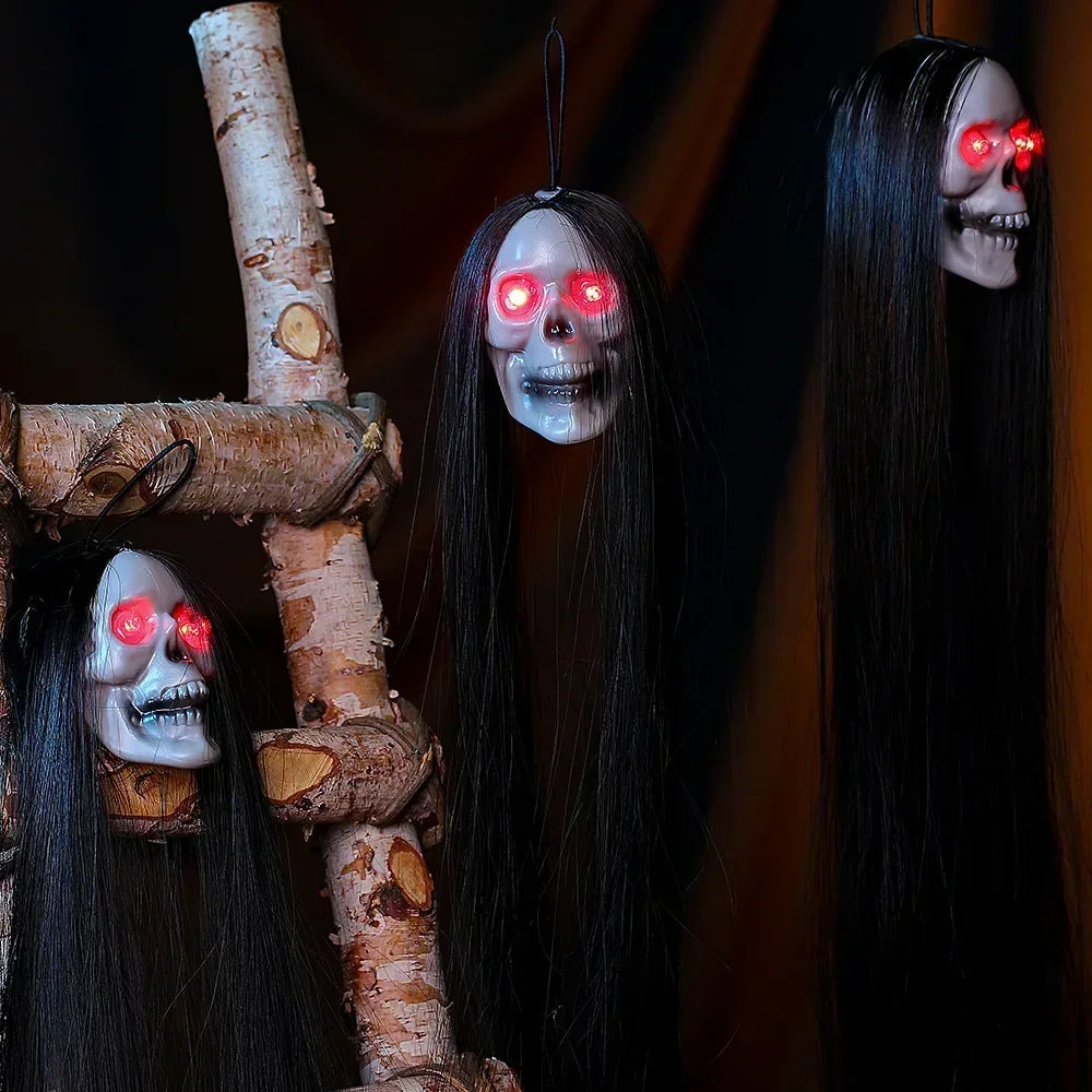 Trendbay Halloween Hanging Long-Hair Ghost Skeleton LED Pendant 1Pcs