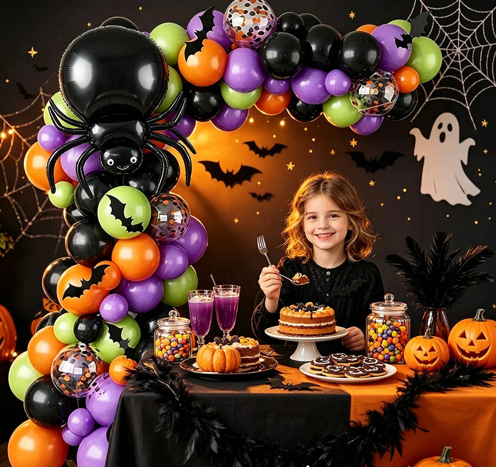 Trendbay 125-Piece Halloween Balloon Garland Arch Kit