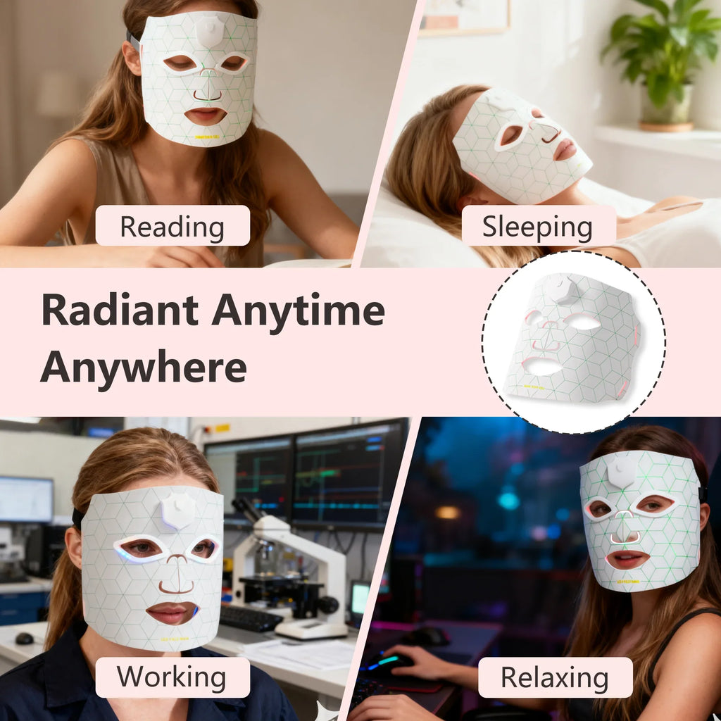 Trendbay 7-Color LED Facial Mask for Light Therapy Skincare