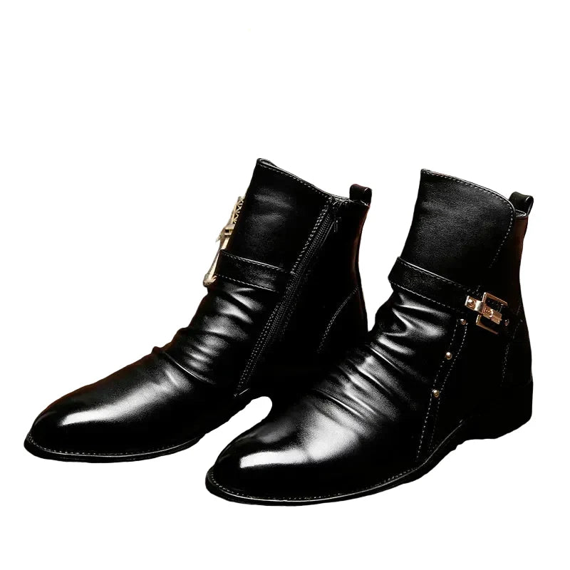 Trendbay Men's Leather Chelsea Ankle Boots