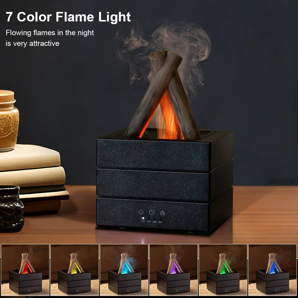 Trendbay Flame Aroma Diffuser – Mini Humidifier with Essential Oil & Night Light