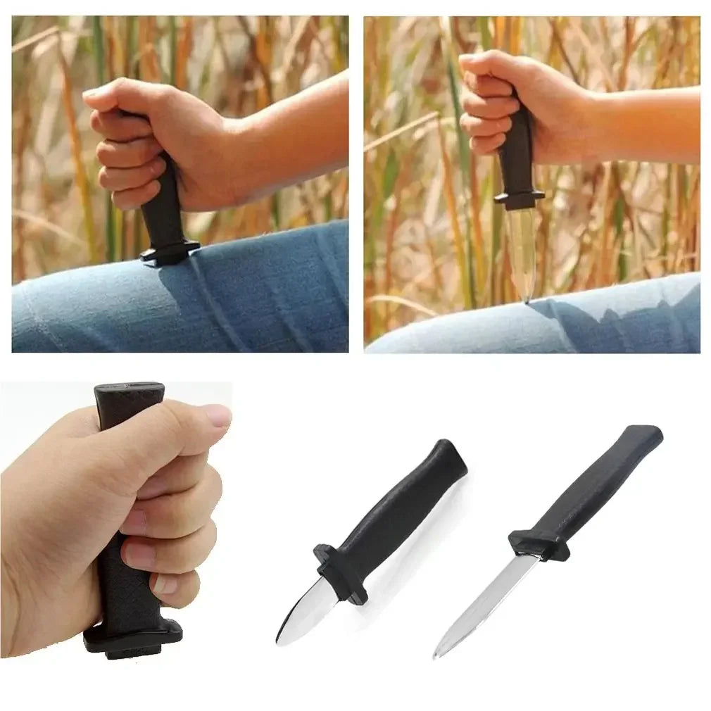 Trendbay Funny Halloween Retractable Dagger Prank Toy – Plastic Fake Knife