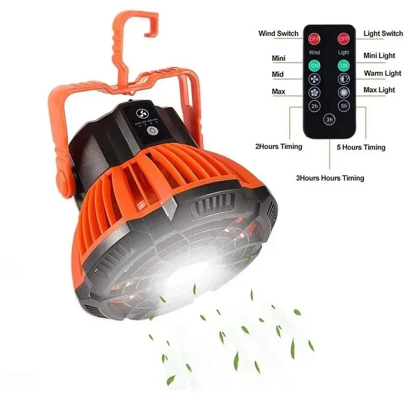 Trendbay Portable Camping Fan with LED Lantern