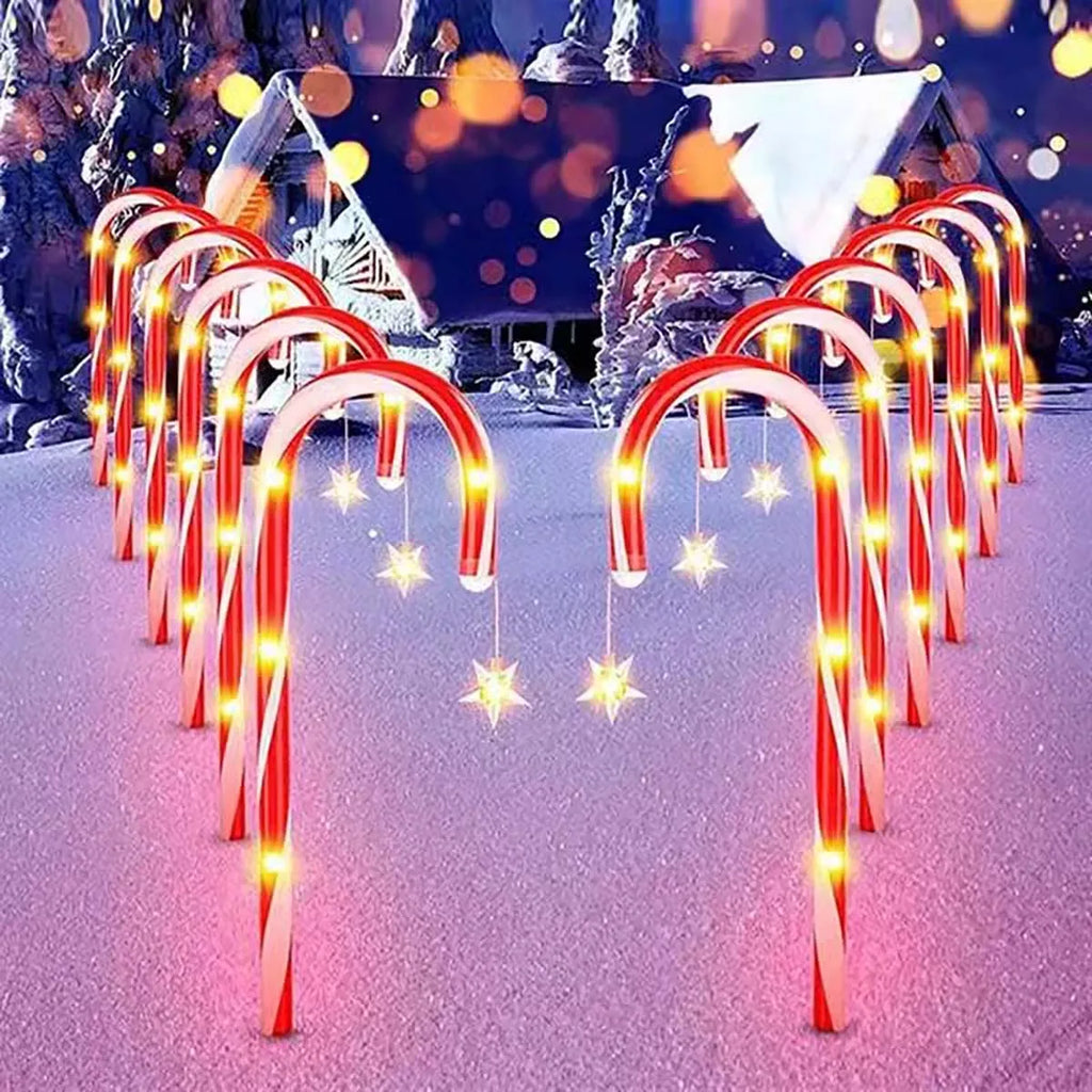 Trendbay 8PCS Solar Candy Cane Garden Lights