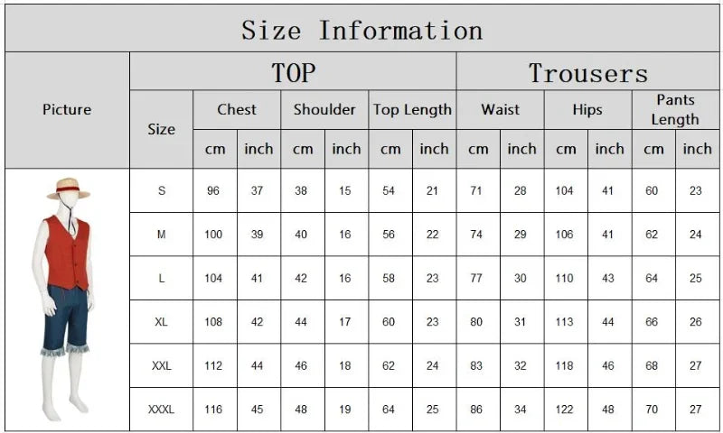 Trendbay Monkey D. Luffy Cosplay Costume Set