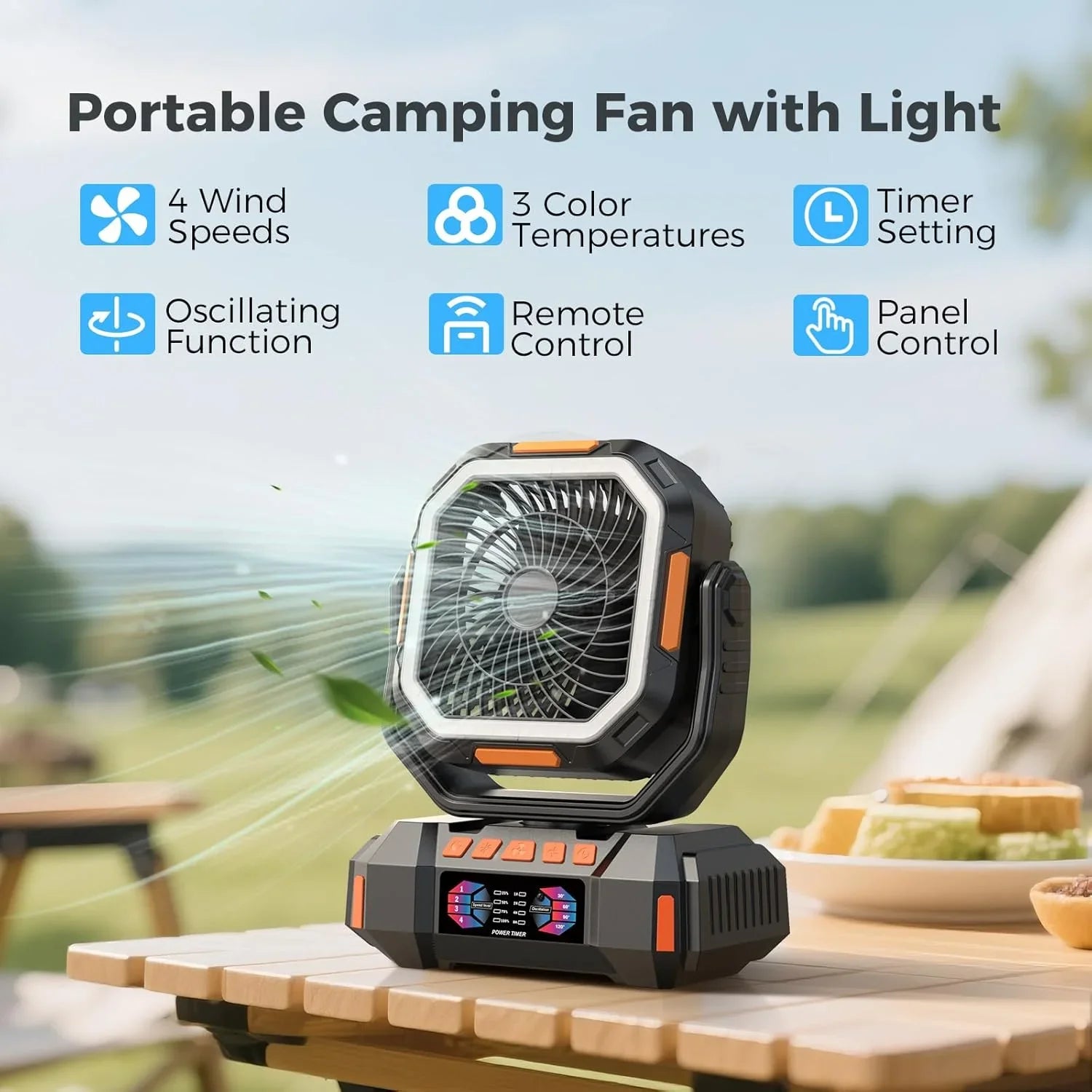 Trendbay 40000mAh Rechargeable Camping Fan