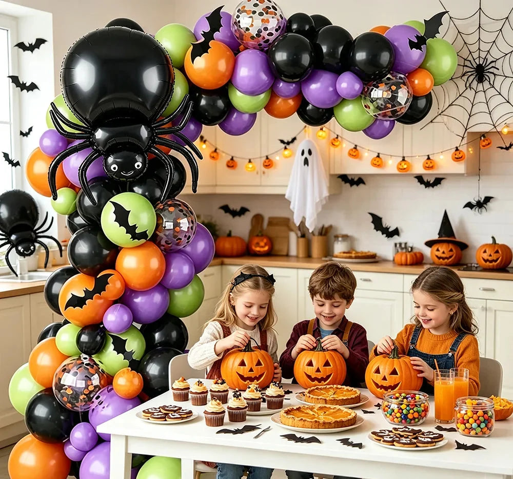 Trendbay 125-Piece Halloween Balloon Garland Arch Kit