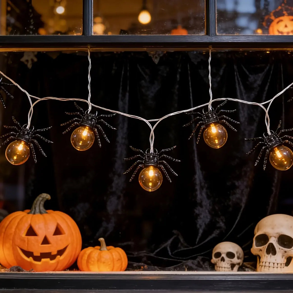 Trendbay 10LED Spider String Warm Lights Halloween Decor