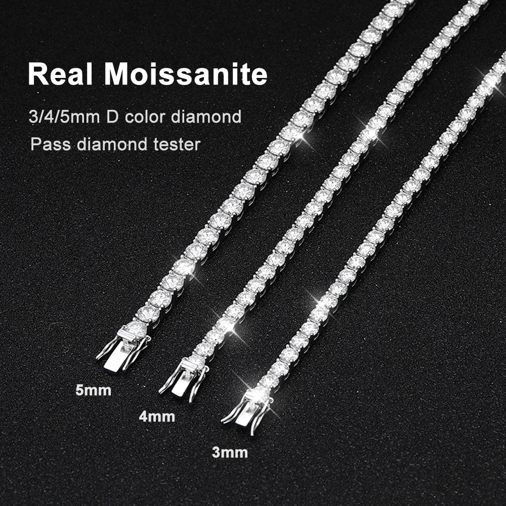 Trendbay Sterling Silver Moissanite Tennis Bracelet – Classic Single-Row Bracelet