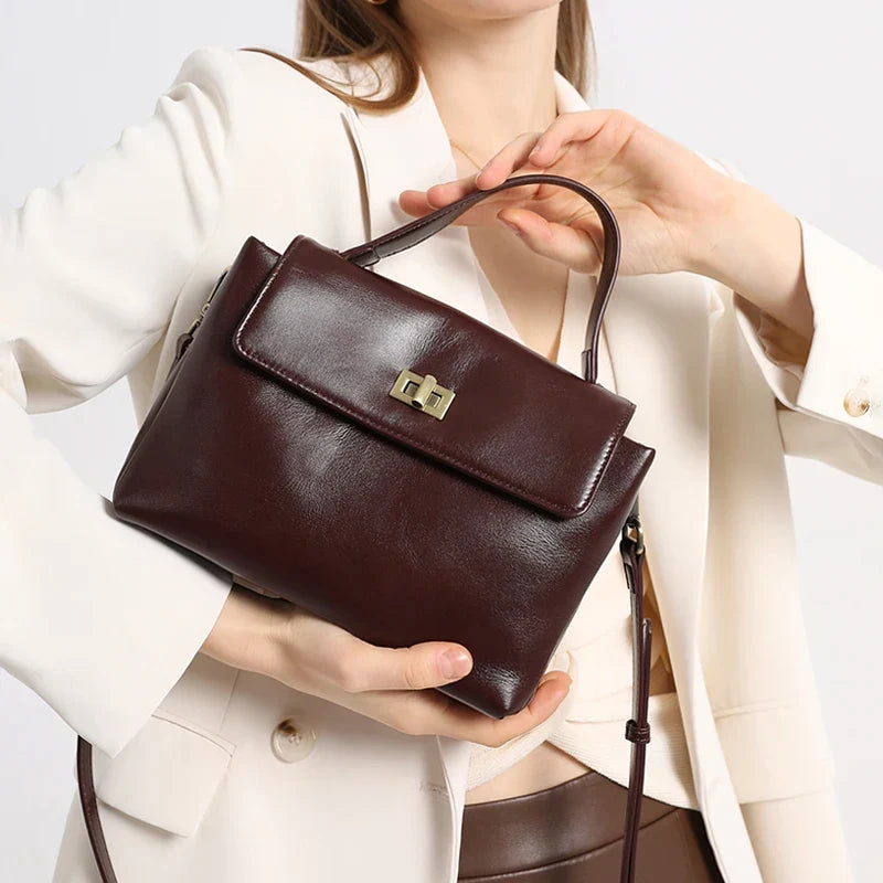 Trendbay Women's Genuine Leather Crossbody Satchel