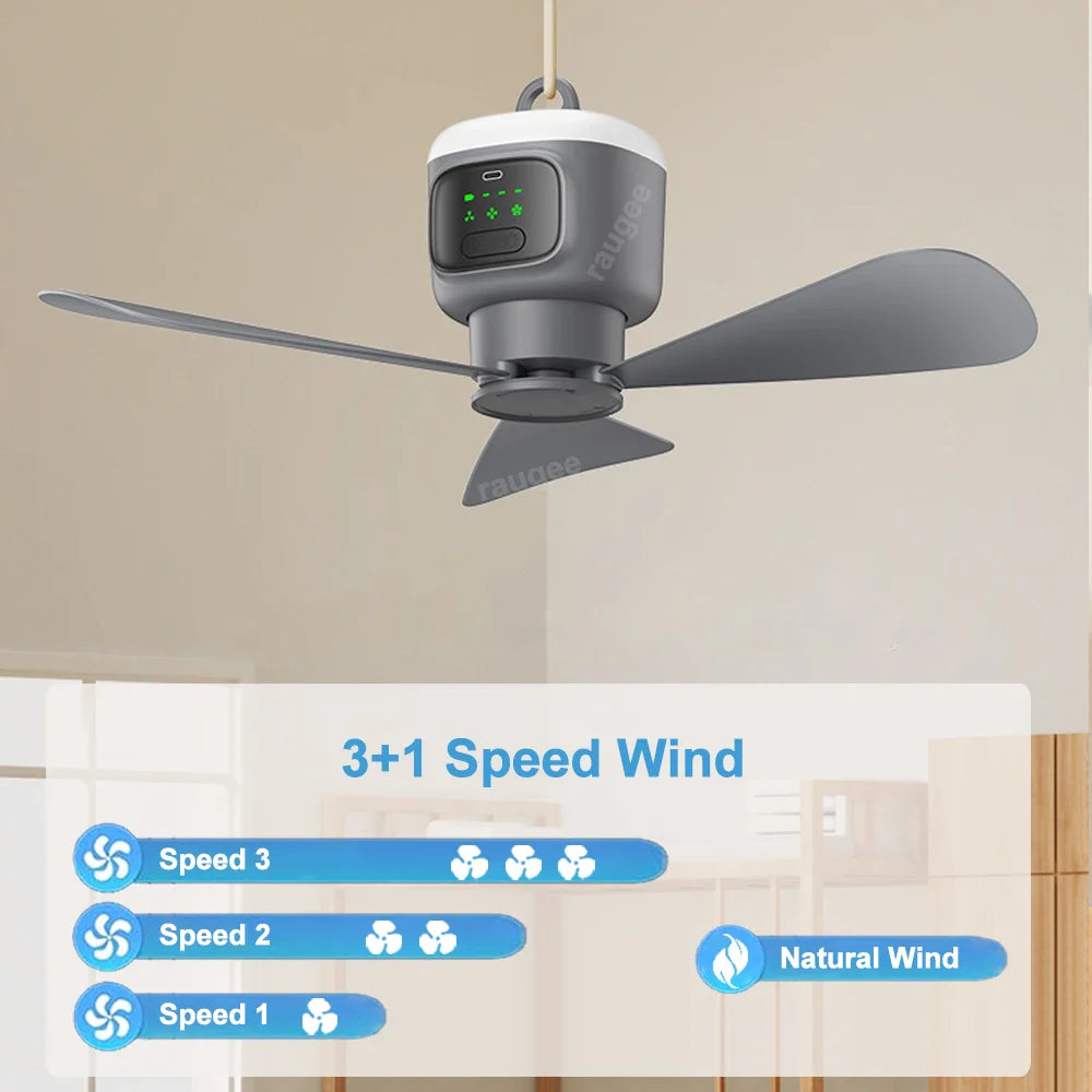 Trendbay 12000mAh Portable Ceiling Fan with Remote Control