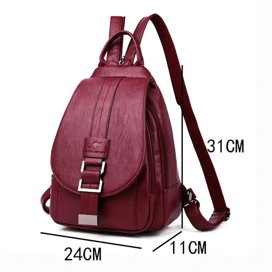 Trendbay Vintage Leather-Style Travel Backpack