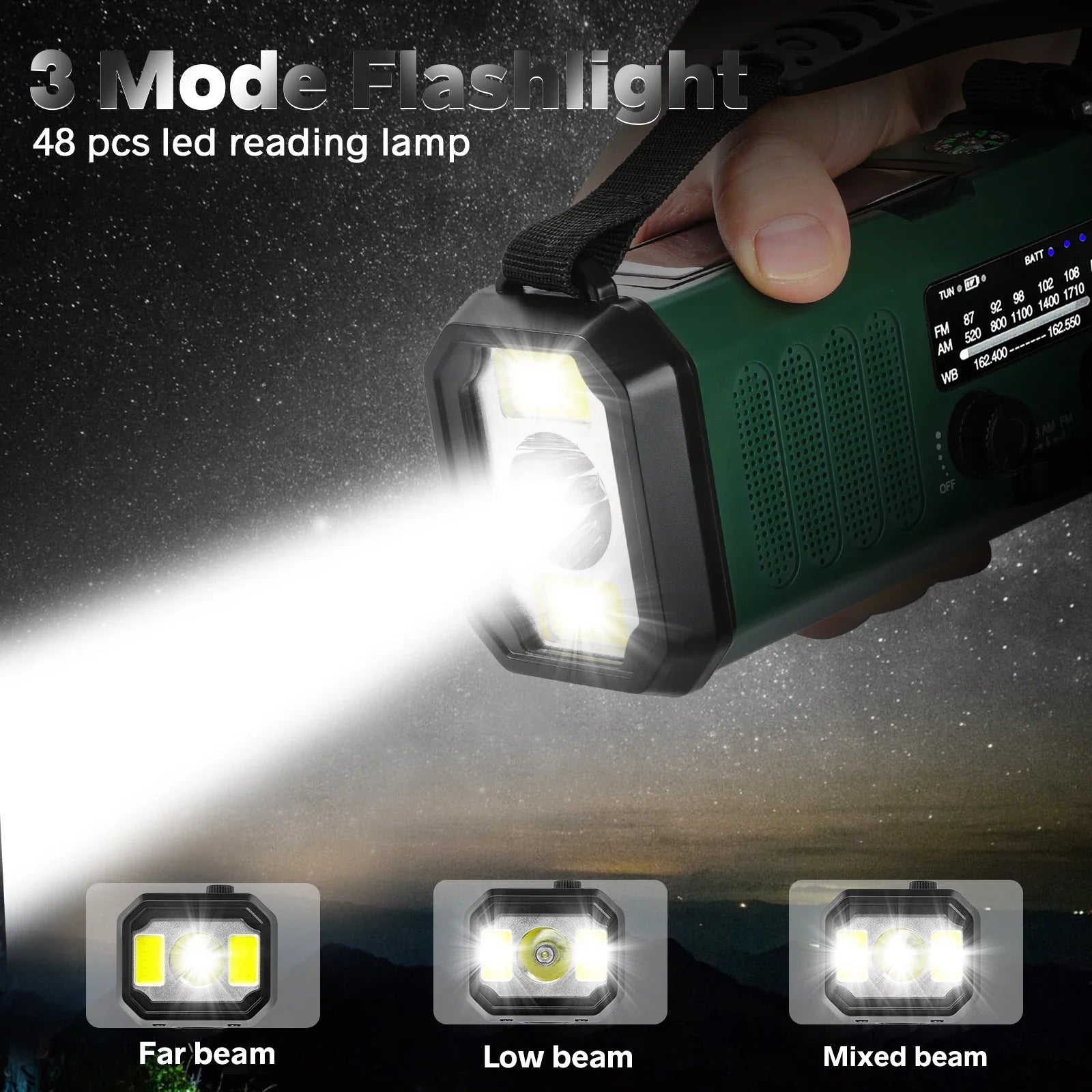 Trendbay 10000mAh Emergency Solar Hand Crank Radio