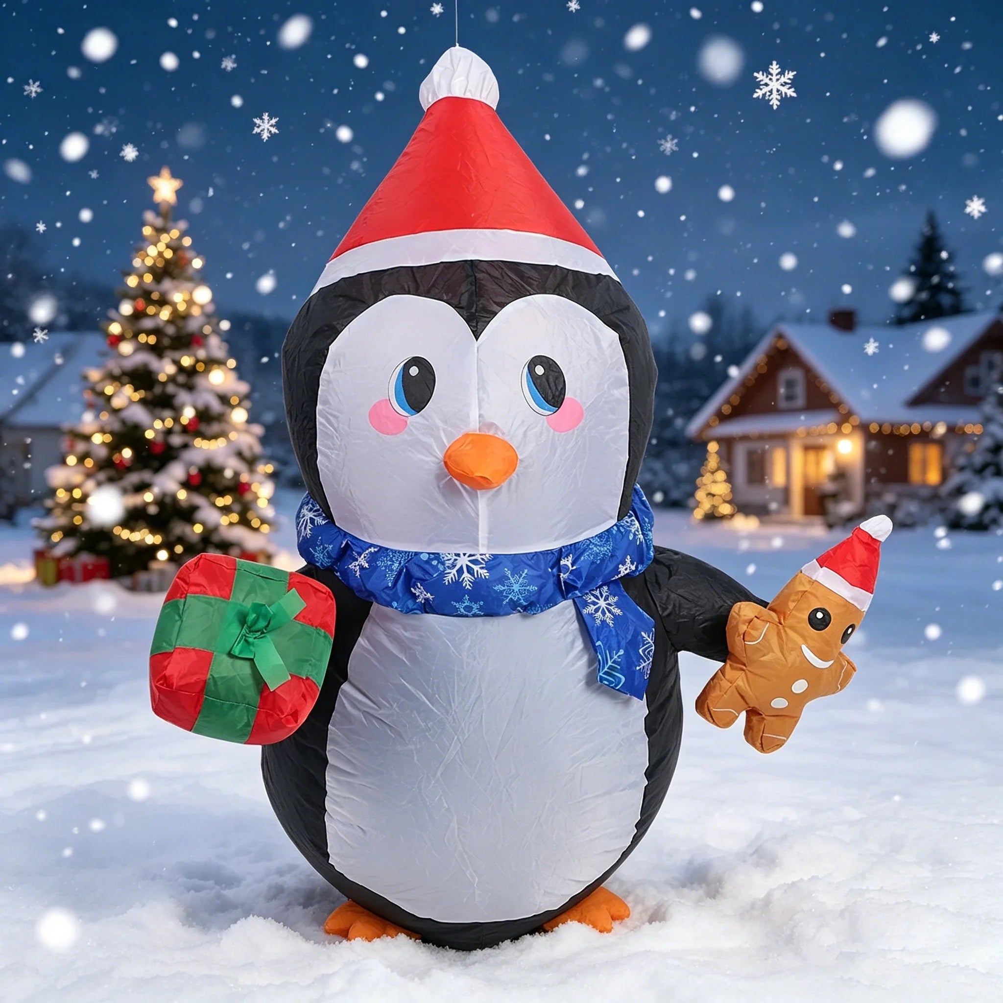 Trendbay Inflatable Christmas Penguin with LED Lights