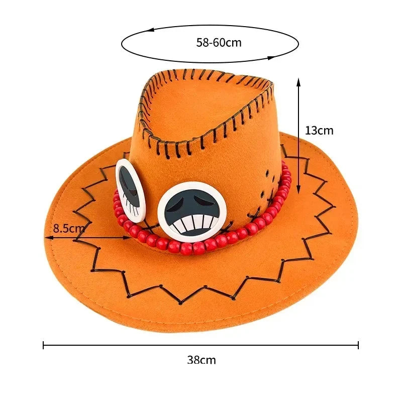 Trendbay Portgas D. Ace Anime Cosplay Cowboy Hat Unisex Adult