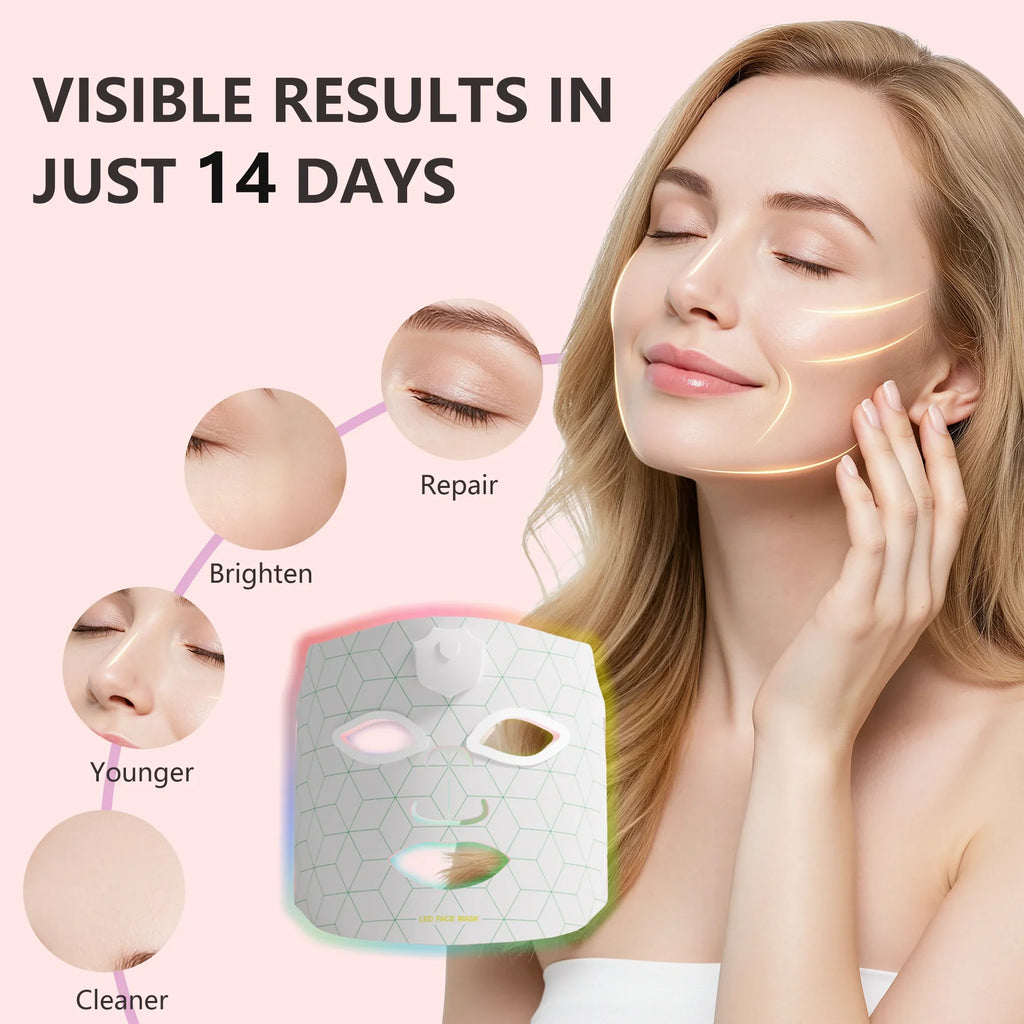 Trendbay 7-Color LED Facial Mask for Light Therapy Skincare