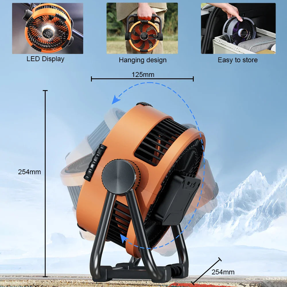 Trendbay 20000mAh Rechargeable Portable Camping Fan