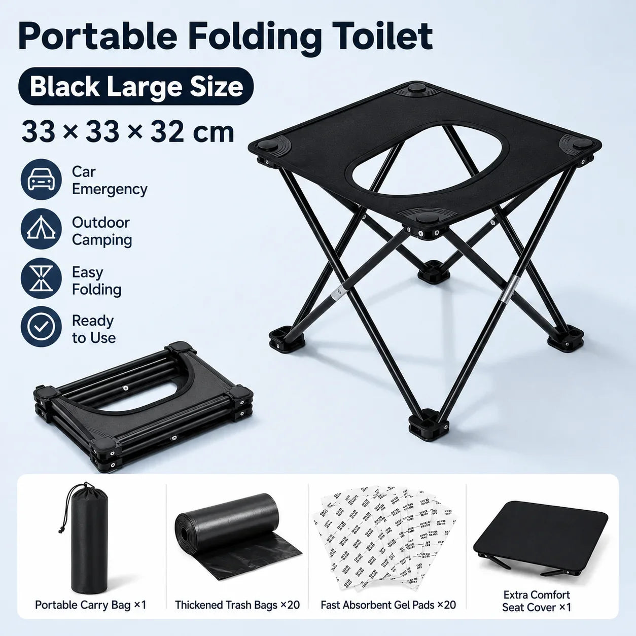 Trendbay Portable Folding Car Camping Toilet