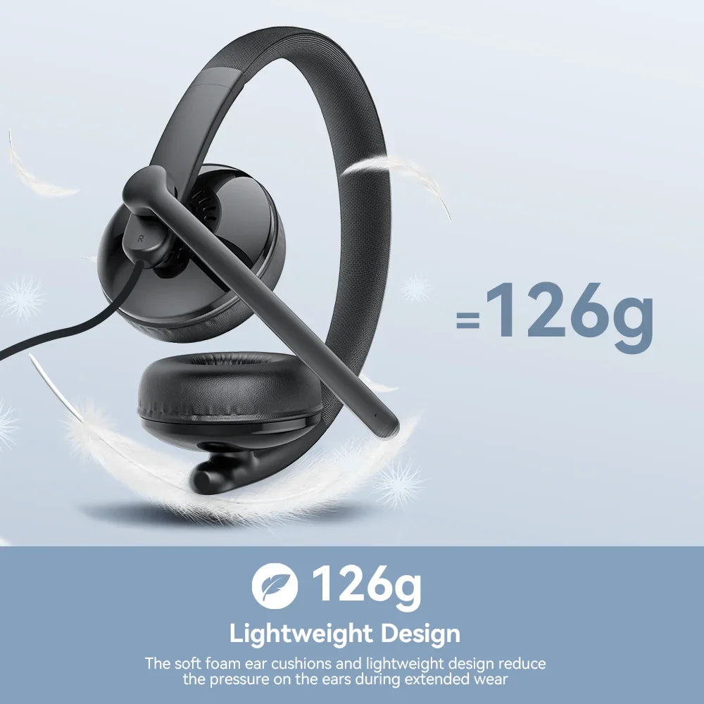 Trendbay Wired USB Headset with Noise-Cancelling Microphone