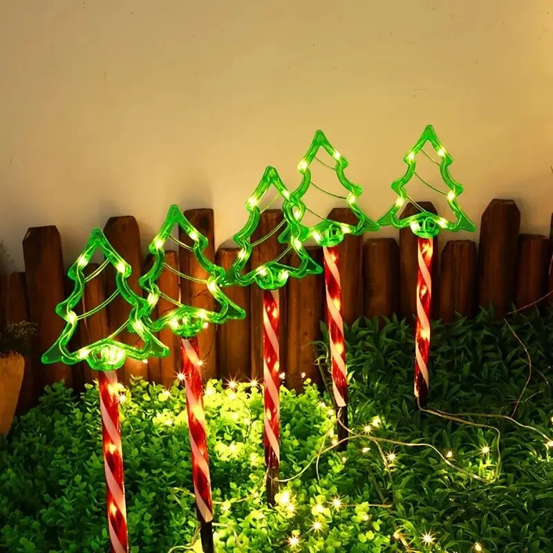 Trendbay 5PCS Solar Candy Cane Garden Lights