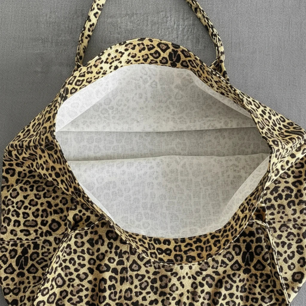 Trendbay Leopard Print Canvas Tote Bag