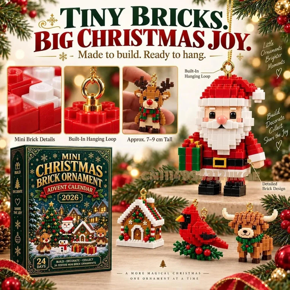 Trendbay 24-Day Mini Christmas Brick Ornament Advent Calendar