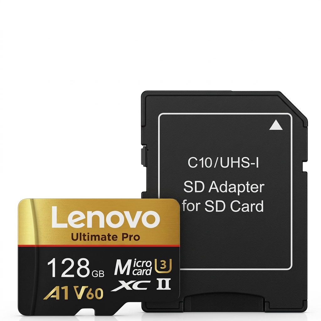 Trendbay Lenovo 128GB MicroSD Memory Card with SD Adapter UHS-I A1 V60 TF Card