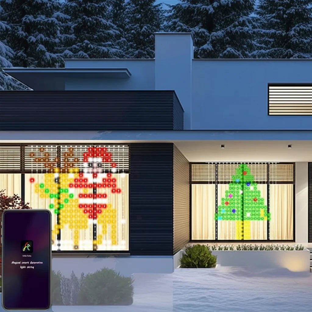 Trendbay 2pcs RGB Smart Curtain Lights App, Remote & Music Sync with DIY Patterns