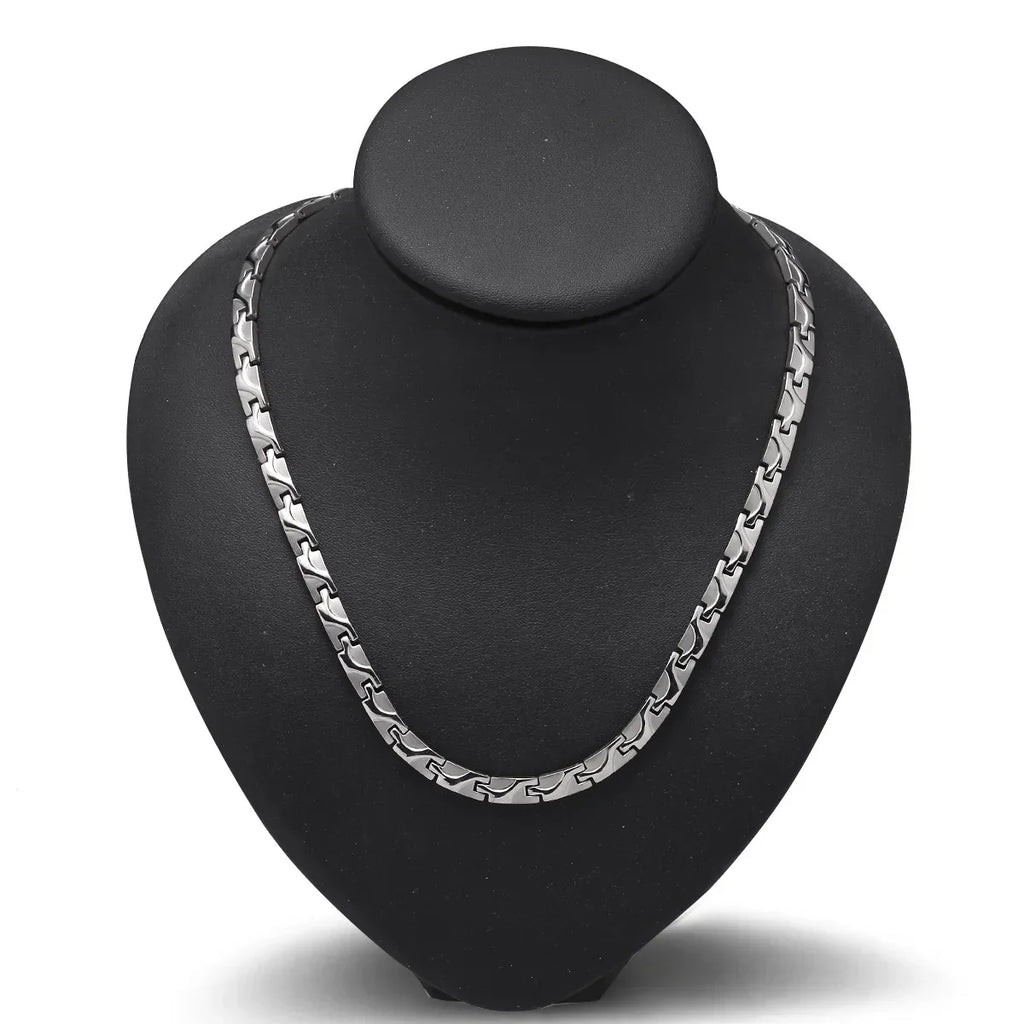 Trendbay Titanium Steel Men's Chain Necklace – Minimalist Stainless Steel Magnetic Style Collar