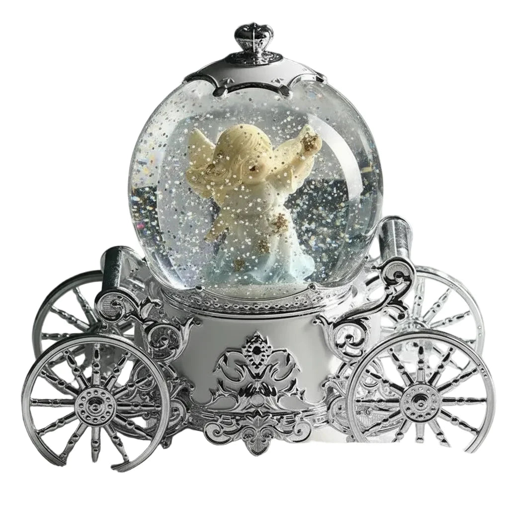 Trendbay Christmas Couple Carriage Snow Globe Music Box