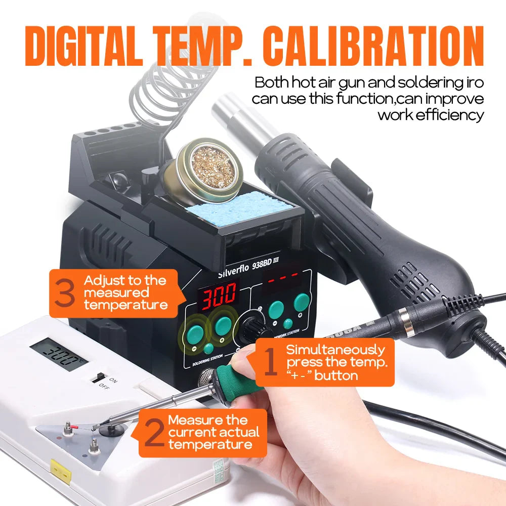 Trendbay 938BD-III T12 Soldering Station Hot Air Rework