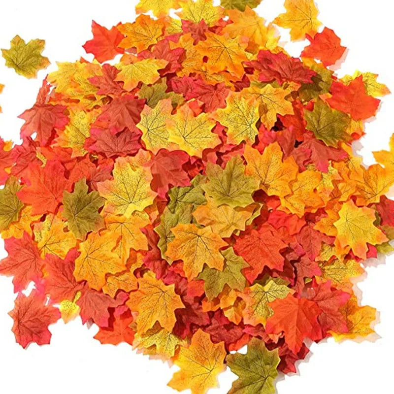 Trendbay 200-Piece Artificial Maple Leaves – Autumn Silk Fall