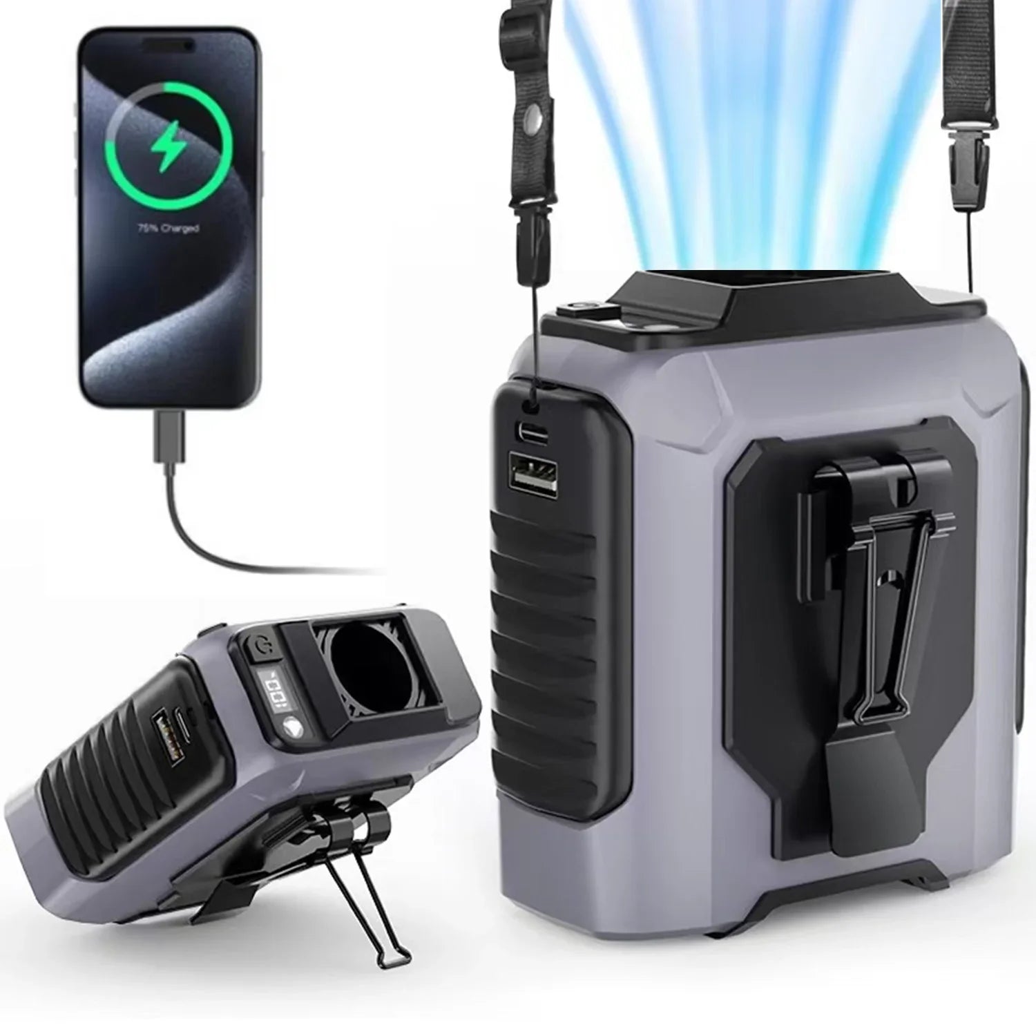 Trendbay Extra-Large Battery-Powered Wearable Waist Fan